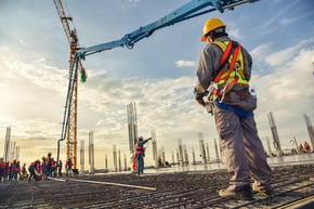Man in hard hat at construction site