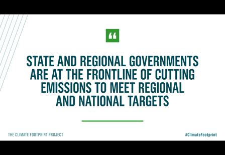 Quote card with text: State and regional government are at the frontline of cutting emissions to meet regional and national targets 