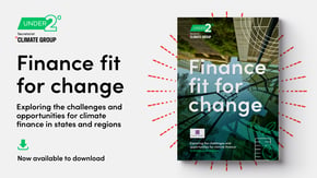 Image of Finance fit for change report with text: Finance fit for change Exploring the challenges and opportunities for climate finance in states and regions. Now available to download.