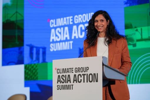 Host speaking on stage
