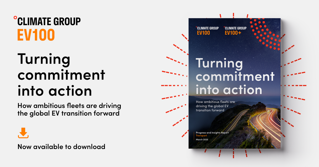 Climate Group 25509 - EV100 - Progress and Insights 2025 Report Promo Card v1-Social Media 1200x628