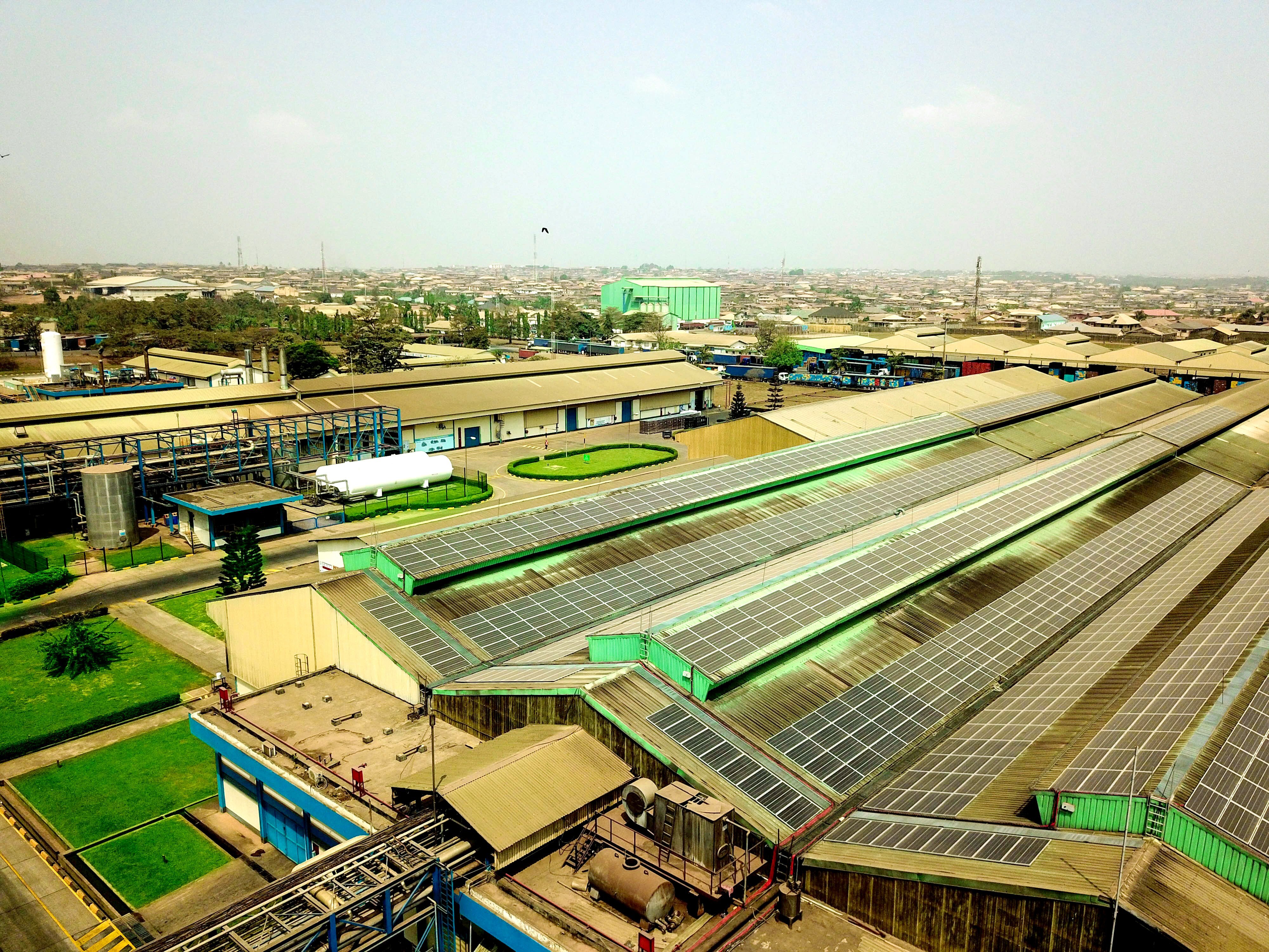 Heineken Nigeria brewery with solar panels