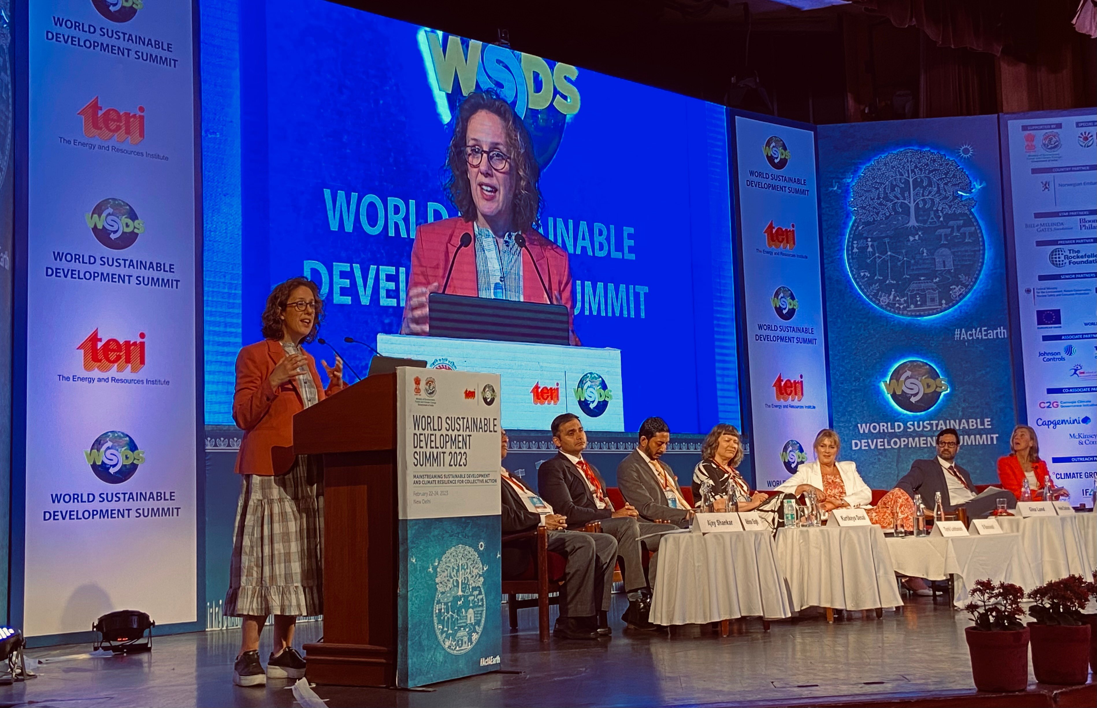 Our CEO Helen Clarkson's leadership address at the World Sustainable Development Summit in New Delhi