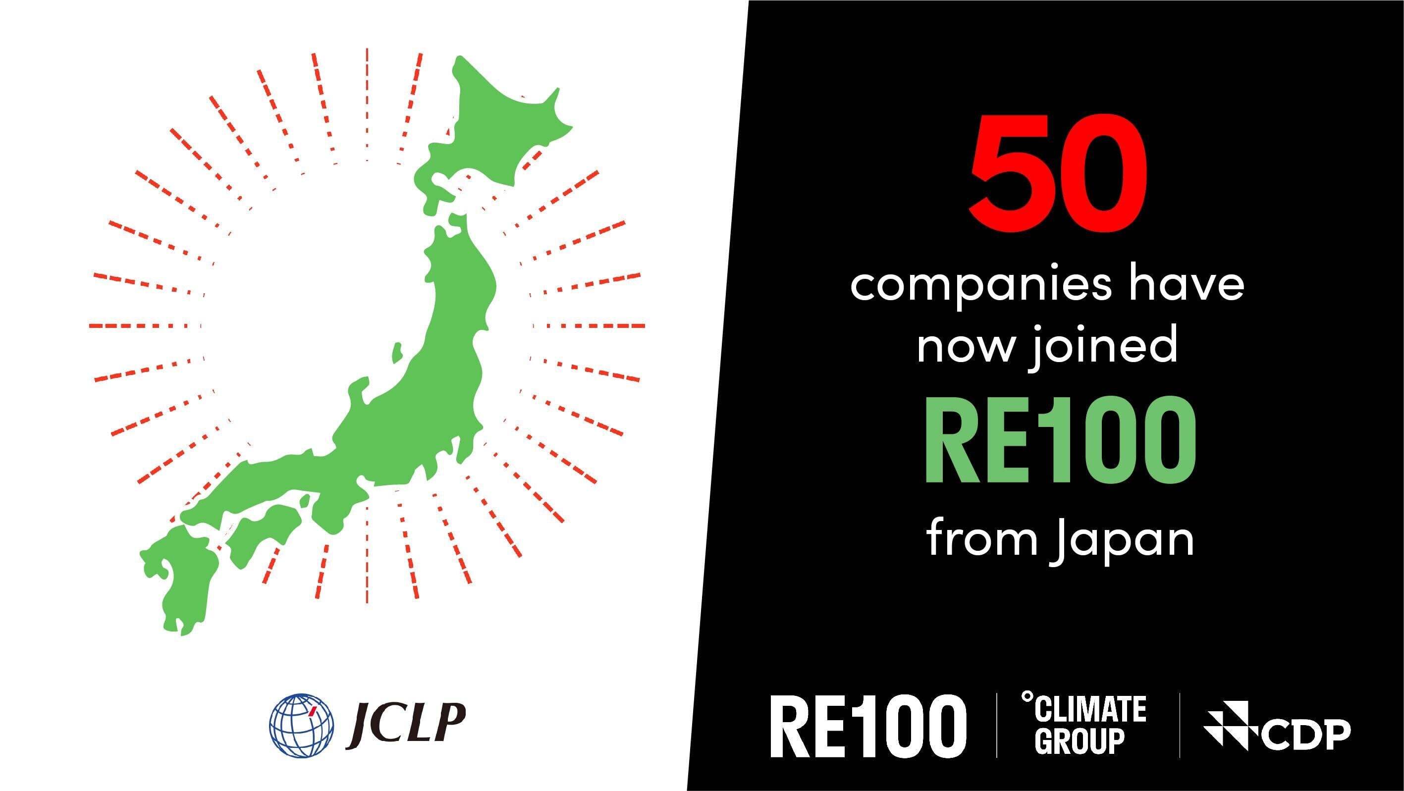 50 member companies now! RE100 goes from strength to strength in Japan but government action still needed