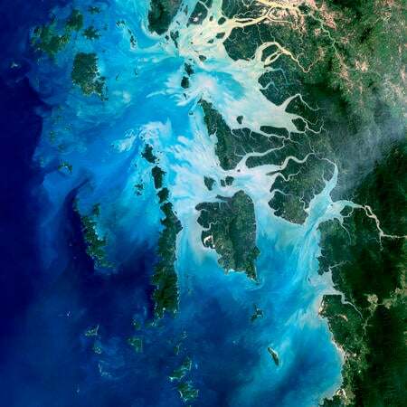 Satellite view of the Mergui Archipelago showing Auckland and Whale Bays