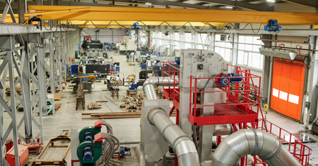 Interior of an automobile manufacturing unit