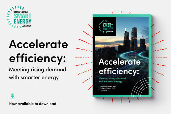 Card reads: Accelerate efficiency: Meeting rising demand with smarter energy