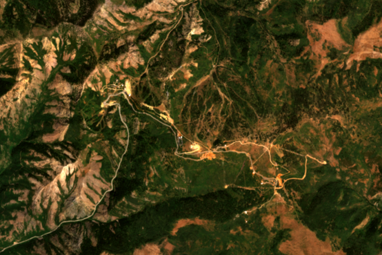 Satellite image of Sentinel road network
