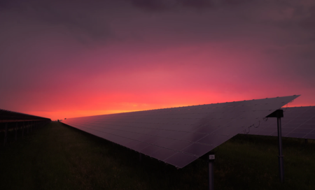 sunset solar panel