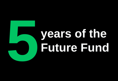 Graphic with text: 5 years of the Future Fund 