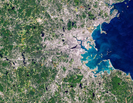 Satellite image of Boston, Massachusetts, United States