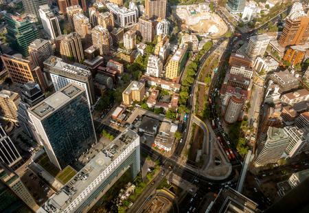Aerial of the city of Santiago, Chile