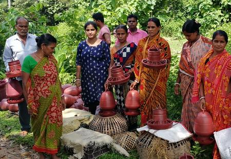 Group of women at the Bio-Village project in Tripura, India.