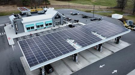 Enel microgrid and smart E.V. charger at Alltown Fresh® Service Station in Massachusetts