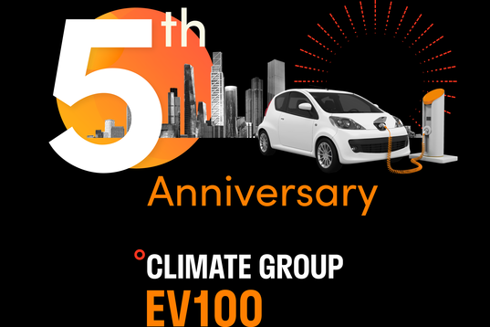 EV100 5th anniversary website header