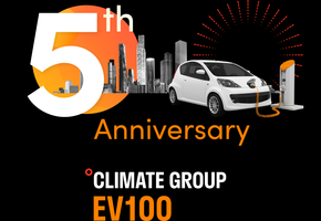 EV100 5th anniversary website header